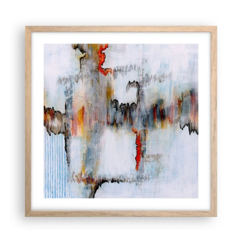 Plagát v ráme zo svetlého duba - Paličkou po vode - 50x50 cm