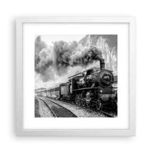 Plagát v bielom ráme - Stojí na stanici… - 30x30 cm