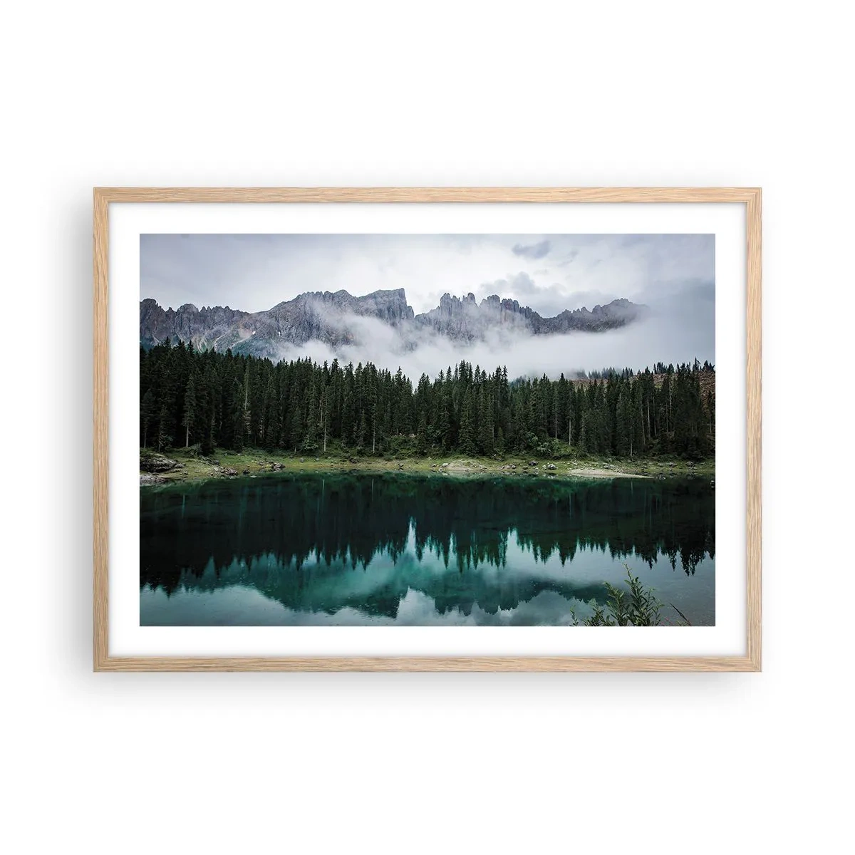 Plagát v ráme zo svetlého duba - Ticho, ticho, neprebuďme spiacu vodu…. - 70x50 cm