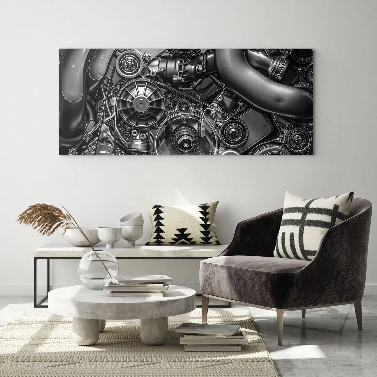 Obraz na skle - Poézia mechaniky - 100x40 cm
