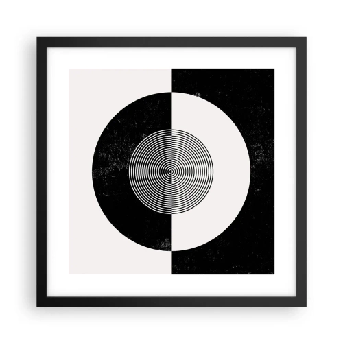 Plagát v čiernom ráme - Harmónia v čiernej a bielej - 40x40 cm