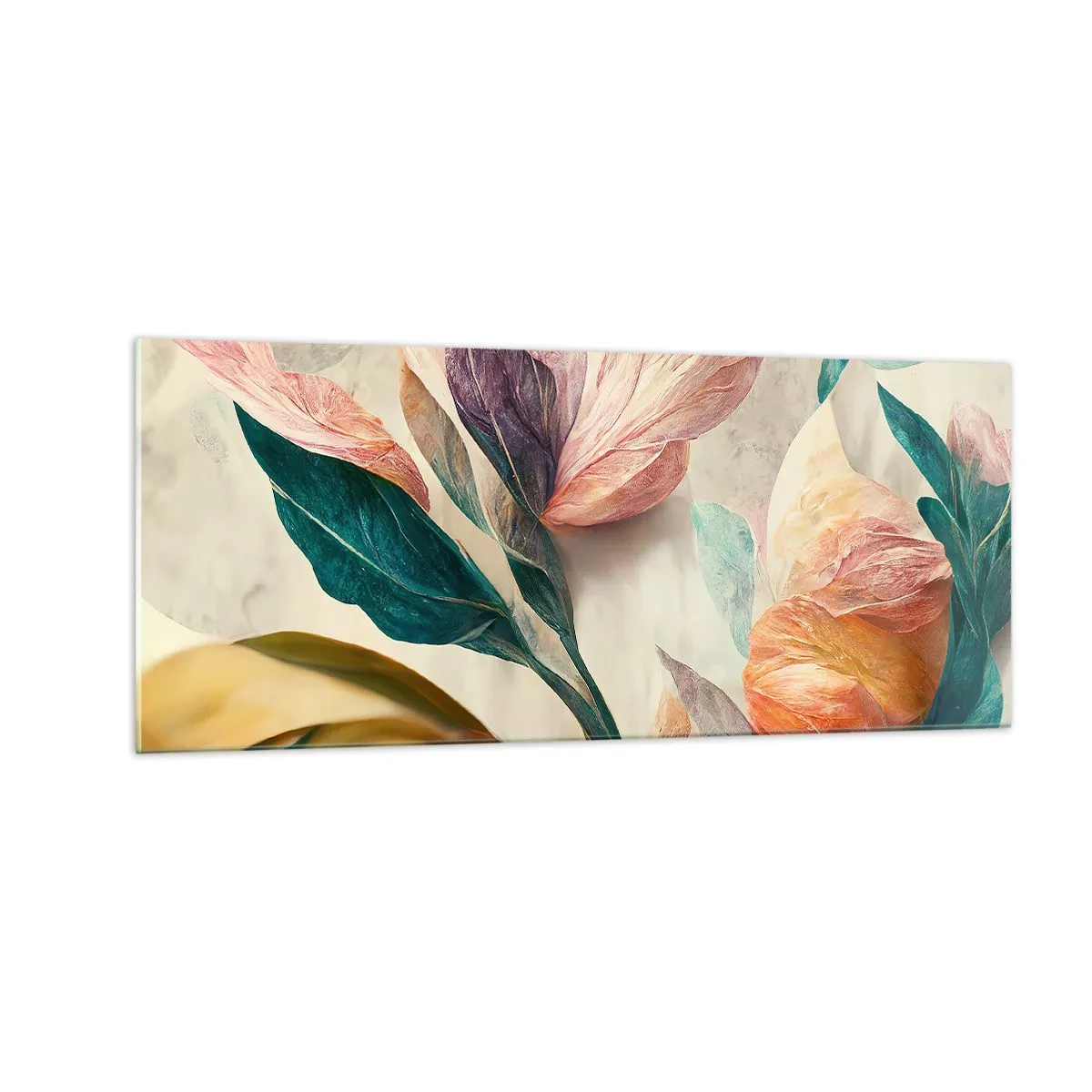 Obraz na skle - Kvety južných ostrovov - 100x40 cm