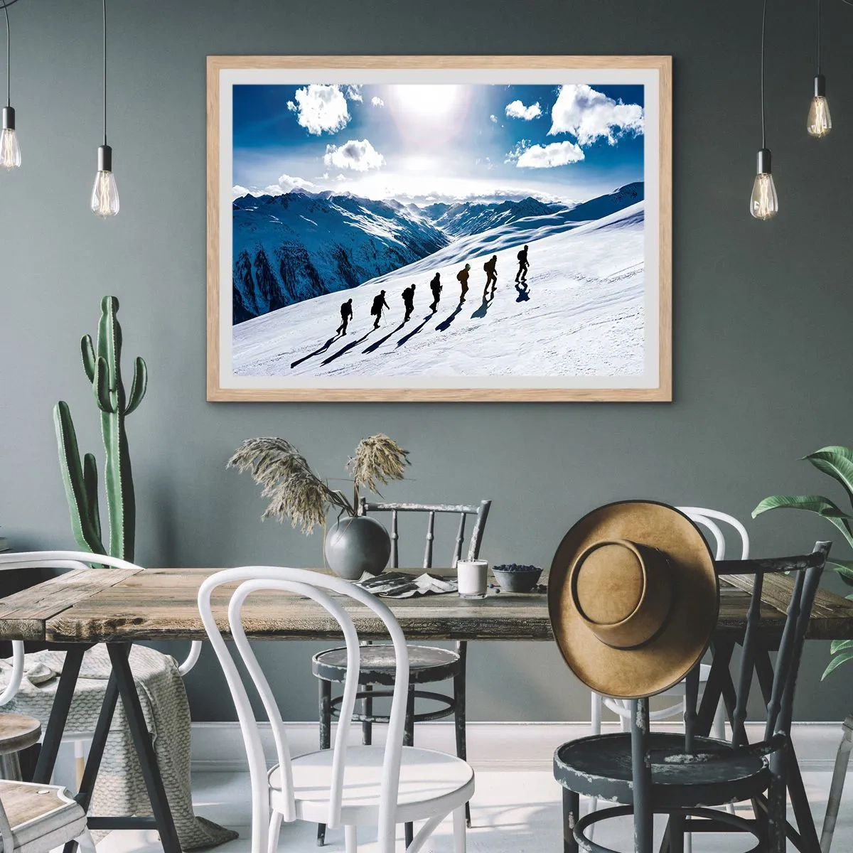 Plagát v ráme zo svetlého duba - Tím dobývateľov - 70x50 cm