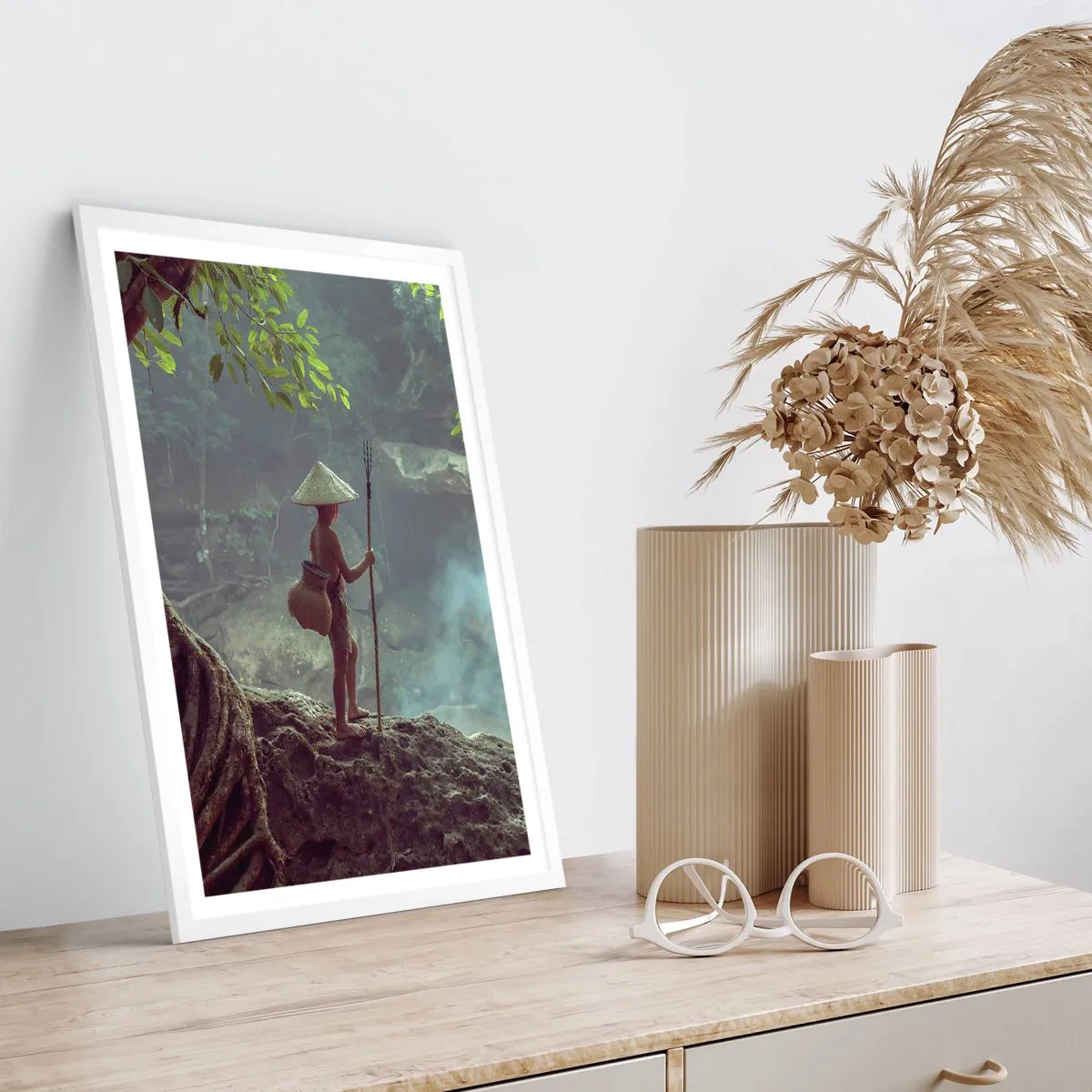 Plagát v bielom ráme - Spriatelený s prírodou - 50x70 cm