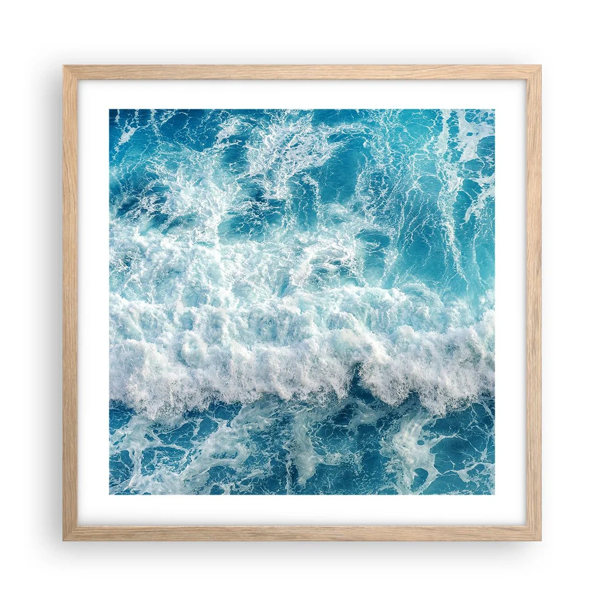 Plagát v ráme zo svetlého duba - Radostne a skákavo - 50x50 cm