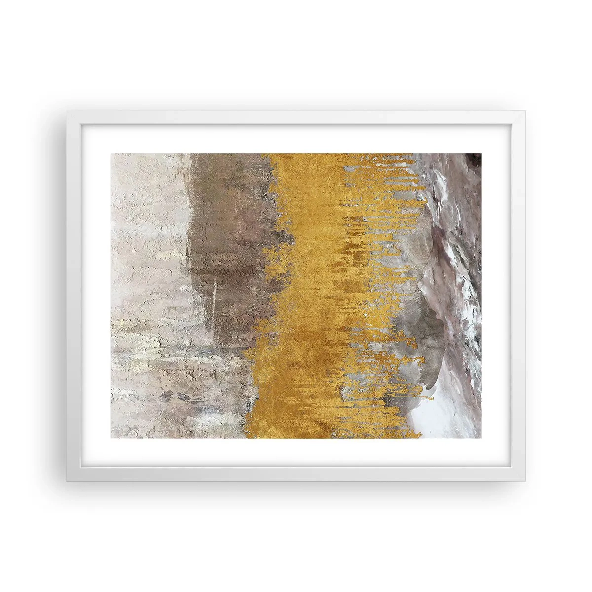 Plagát v bielom ráme - Zlatistý závan - 50x40 cm