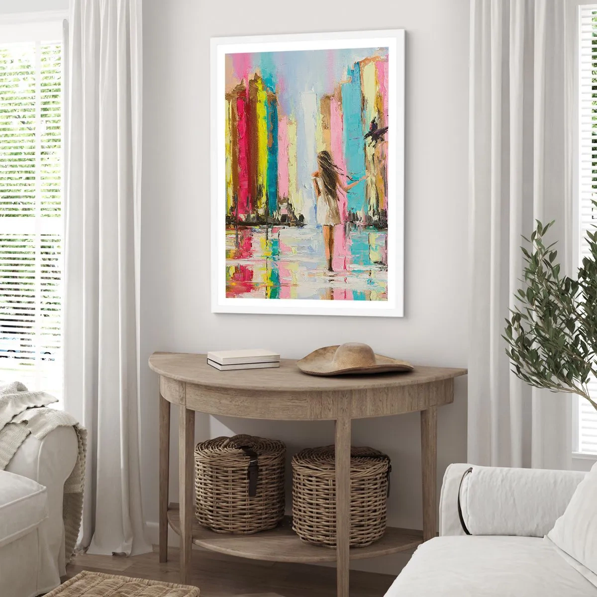 Plagát v bielom ráme - Poď so mnou - 50x70 cm