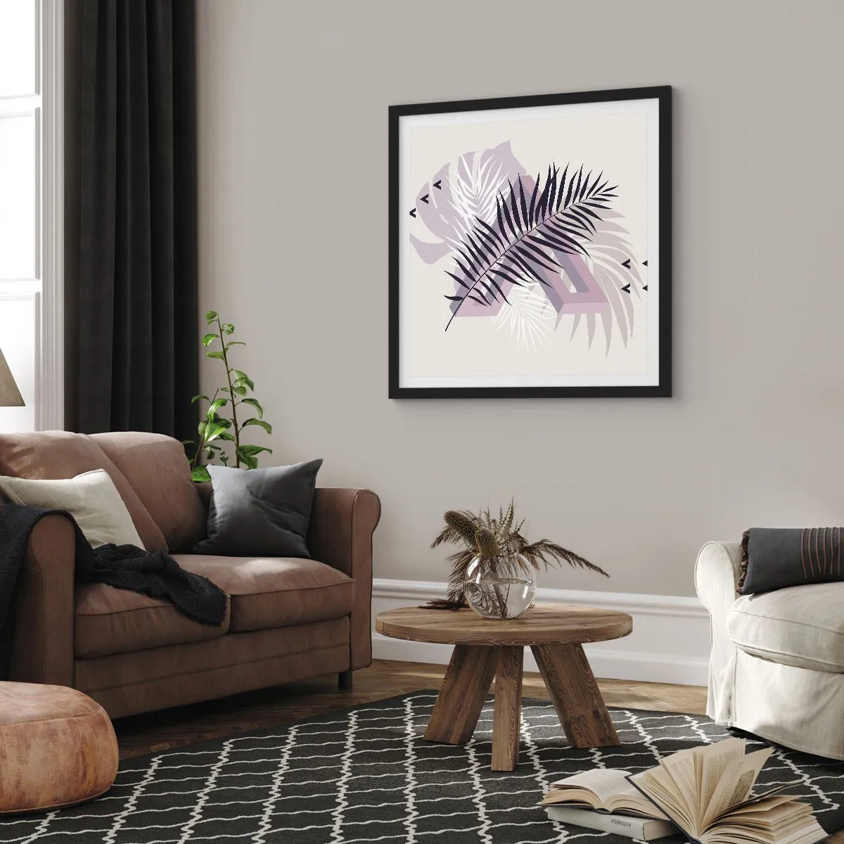 Plagát v čiernom ráme - Tieň tieňa - 40x40 cm