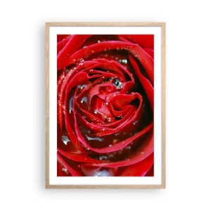 Plagát v ráme zo svetlého duba - V kvapkách rosy - 50x70 cm