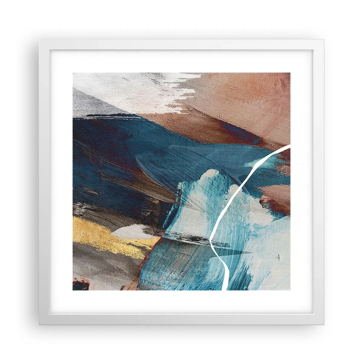 Plagát v bielom ráme - Na plno a s energiou - 40x40 cm