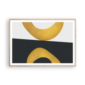 Plagát v ráme zo svetlého duba - Po prvé: zlato - 100x70 cm