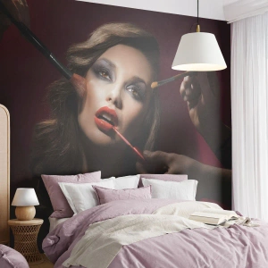 Fototapeta Premium Canvas - Krásna zasnená - Žena, Makeup, Herečka - 500x350 cm