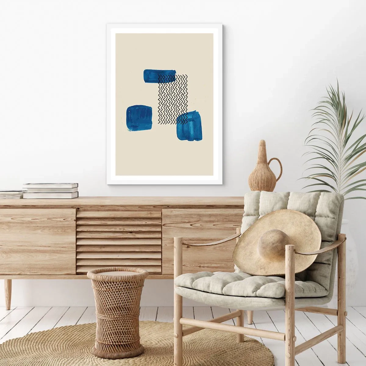 Plagát v bielom ráme - Abstraktné kvarteto - 61x91 cm