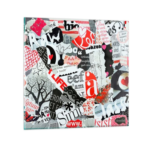 Obraz na skle - Hipsterská koláž - 50x50 cm