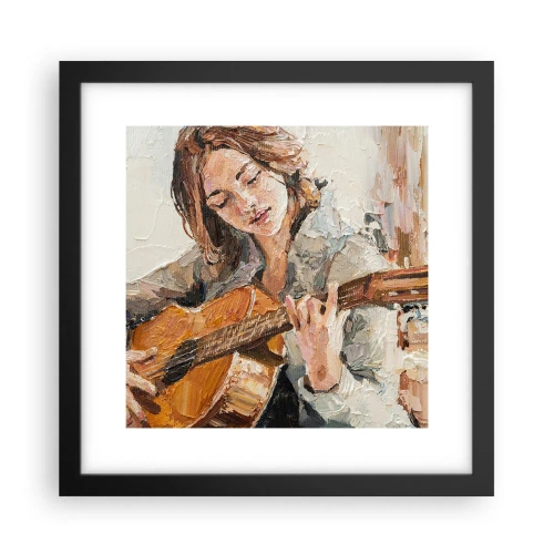 Plagát v čiernom ráme - Koncert pre gitaru a dievčenské srdce - 30x30 cm