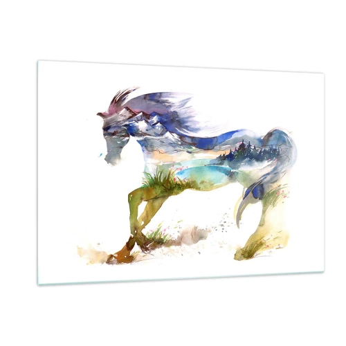 Obraz na skle - Z lúky priamo do neba - 120x80 cm