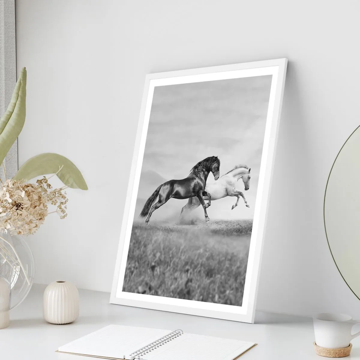 Plagát v bielom ráme - Anjeli a démoni - 70x100 cm