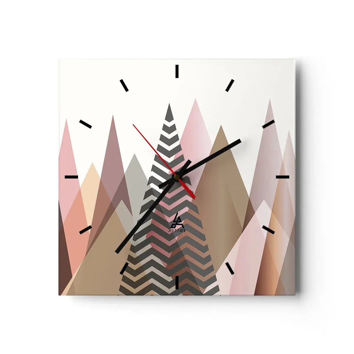 Nástenné hodiny - Pyramidálny pohľad - 30x30 cm
