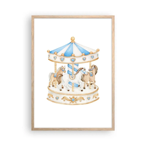 Plagát v ráme zo svetlého duba - Sladké detstvo - 50x70 cm