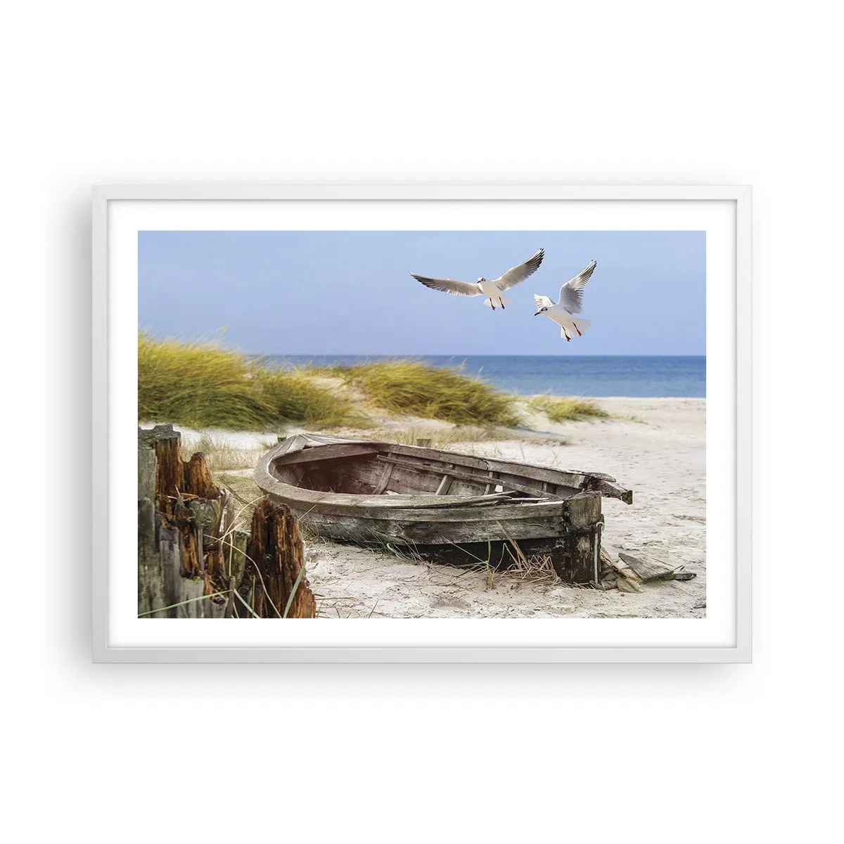 Plagát v bielom ráme - Vetrom ožiarené - 70x50 cm