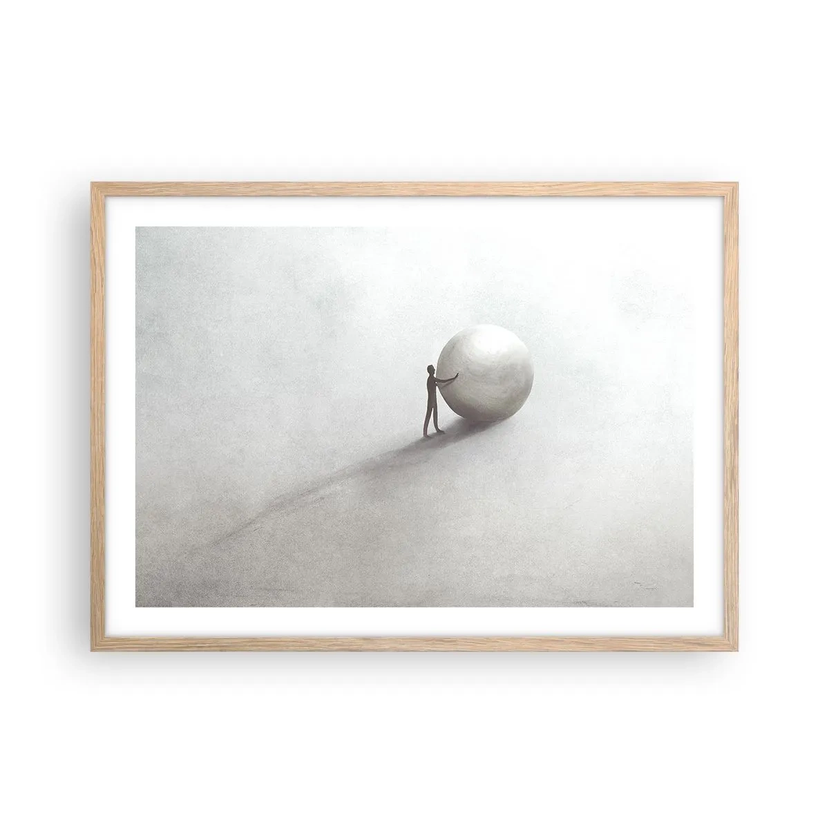 Plagát v ráme zo svetlého duba - Hra života - 70x50 cm