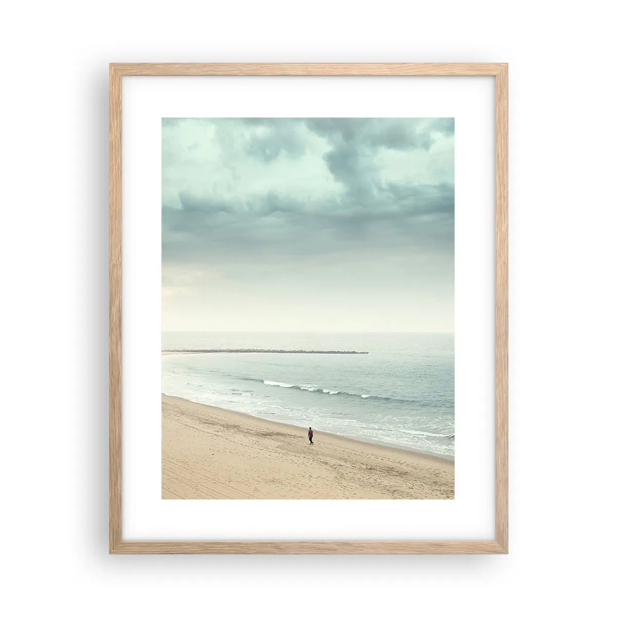 Plagát v ráme zo svetlého duba - Hľadám pokoj - 40x50 cm