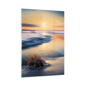 Obraz na skle - Zimný západ slnka - 50x70 cm