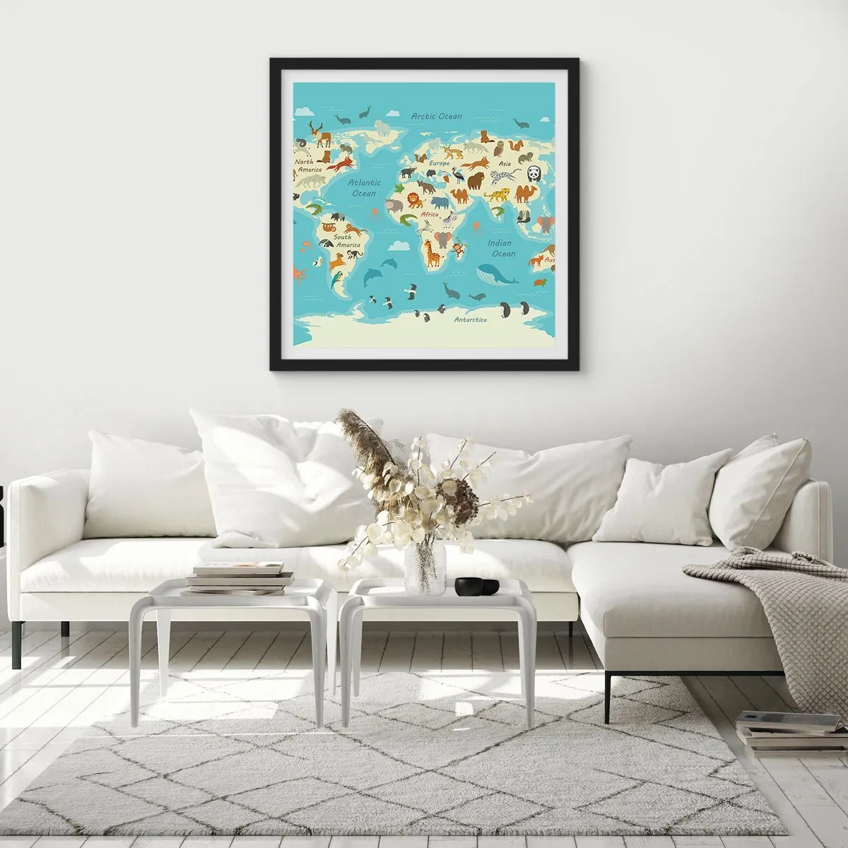 Plagát v čiernom ráme - Dobrí susedia - 30x30 cm