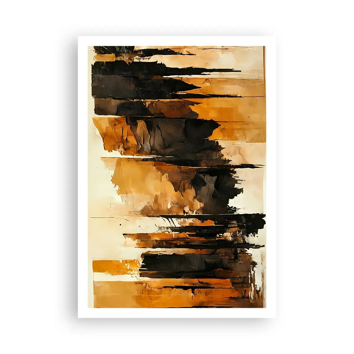 Plagát - Harmónia čiernej a zlatej - 70x100 cm