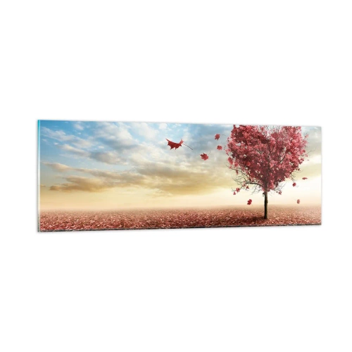 Obraz na skle - Zamilujte si tiež jeseň - 90x30 cm