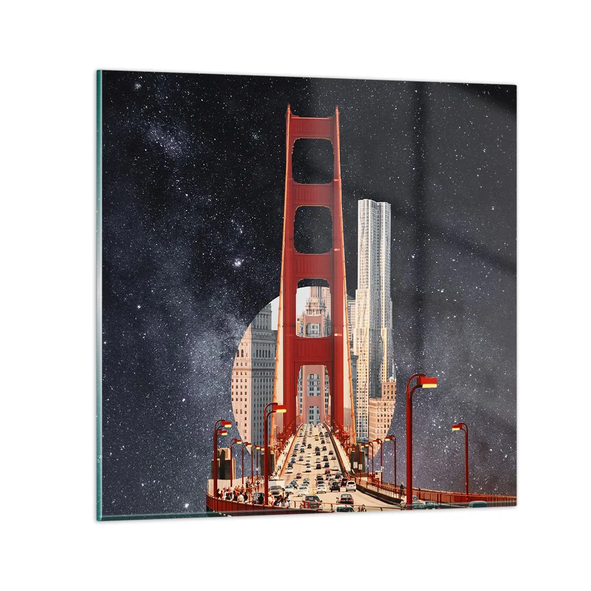 Obraz na skle - Vždy v centre - 50x50 cm