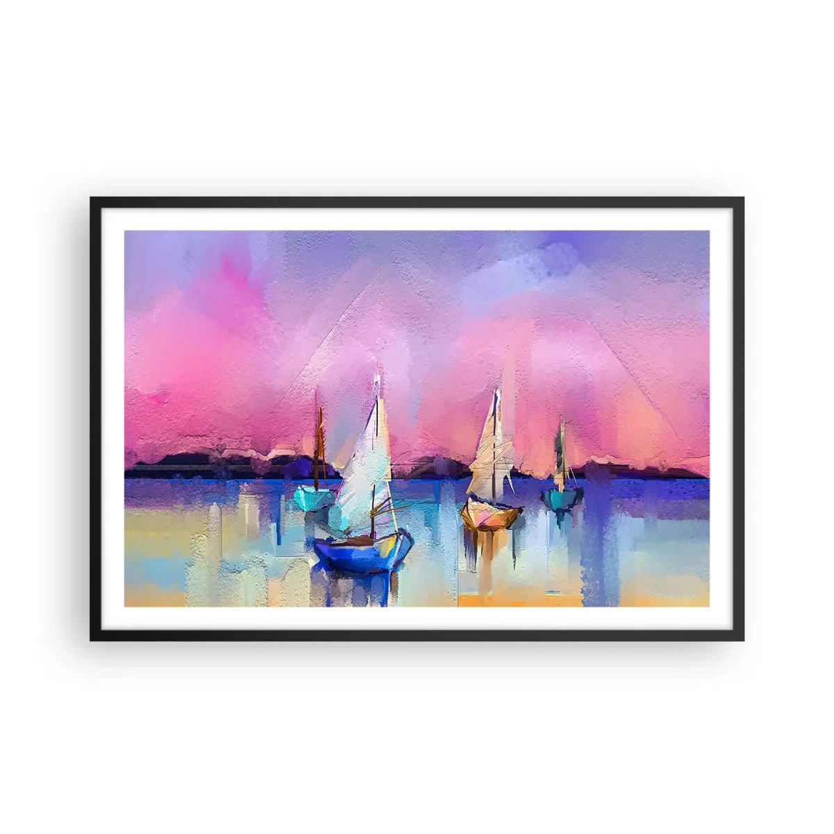 Plagát v čiernom ráme - Smer: široká voda - 91x61 cm
