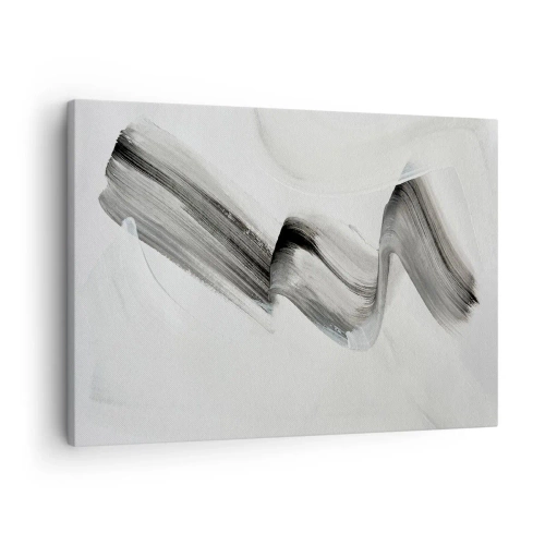 Obraz na plátne - Abstraktný čiernobiely ťah štetcom na svetlom pozadí - 70x50cm - Len tak pre radosť - Moderná nástenná dekorácia do obývacej izby a spálne ARTTOR