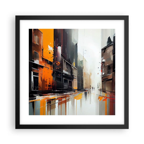 Plagát v čiernom ráme - Daždivý deň - 40x40 cm