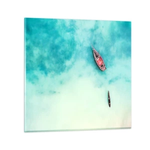 Obraz na skle - Pretože na plážach Zanzibaru, keď je prebytok vody… - 50x50 cm