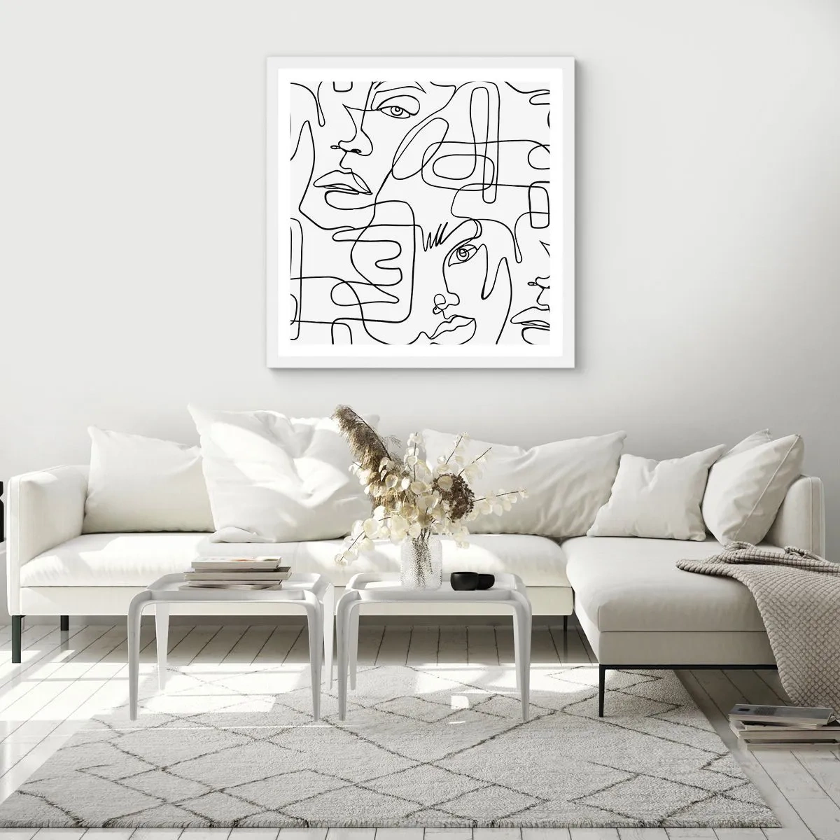 Plagát v bielom ráme - V spletených emóciách - 50x50 cm