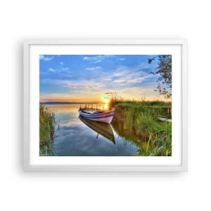 Plagát v bielom ráme - Zátoka splnených snov - 50x40 cm