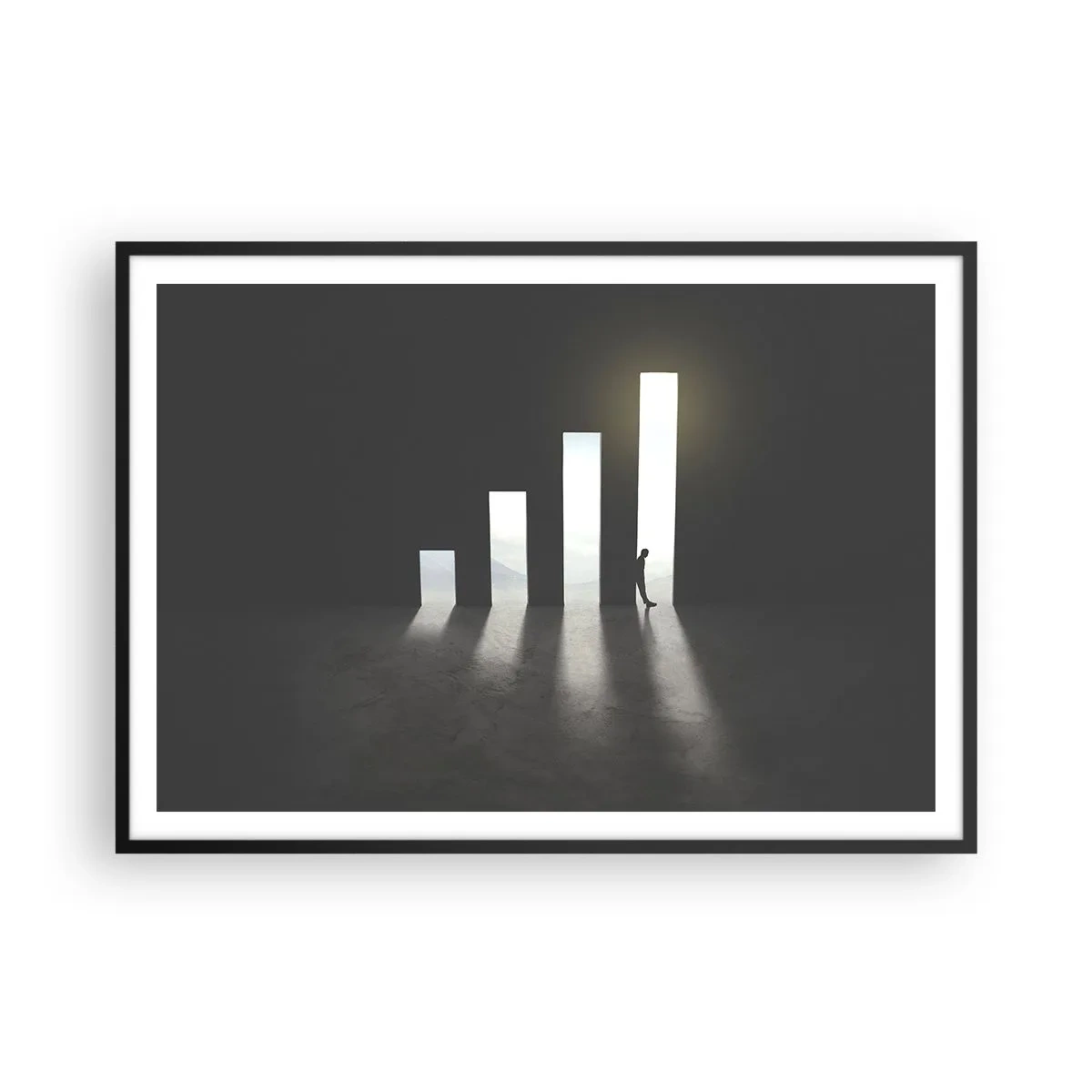 Plagát v čiernom ráme - Úspech – impresia - 100x70 cm