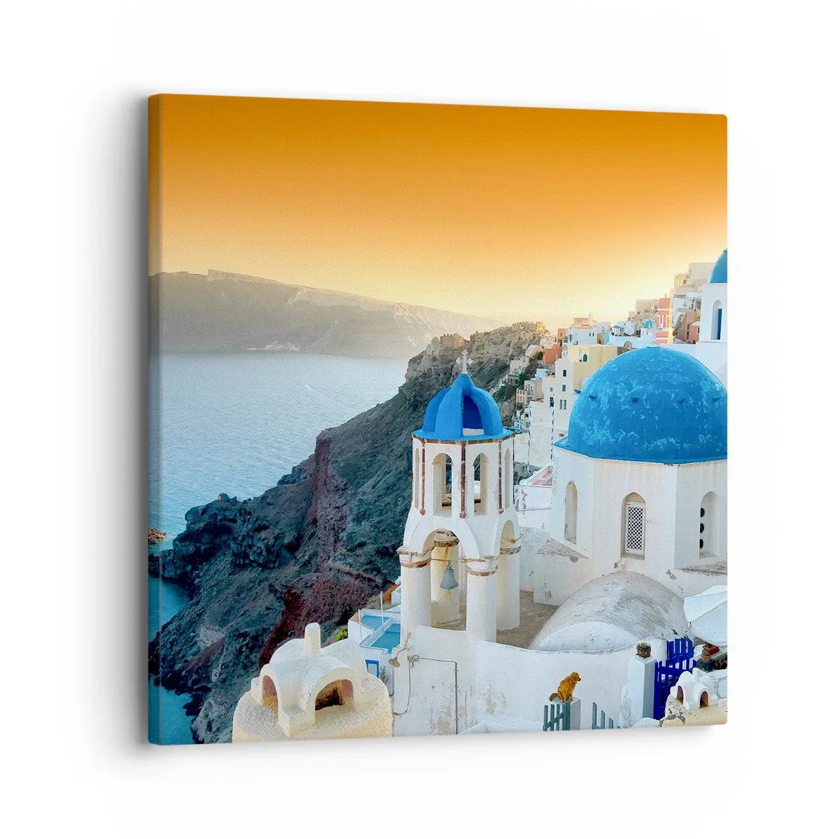 Obraz na plátne - Santorini - v náruči skál - 30x30 cm