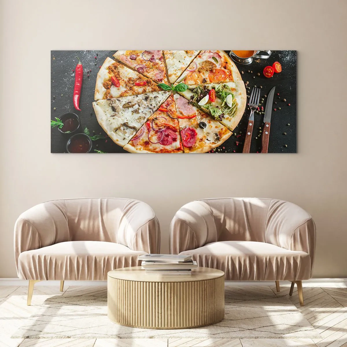 Obraz na skle - Vejár chutí - 120x50 cm