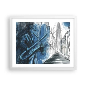 Plagát v bielom ráme - Mestská rapsódia - 50x40 cm