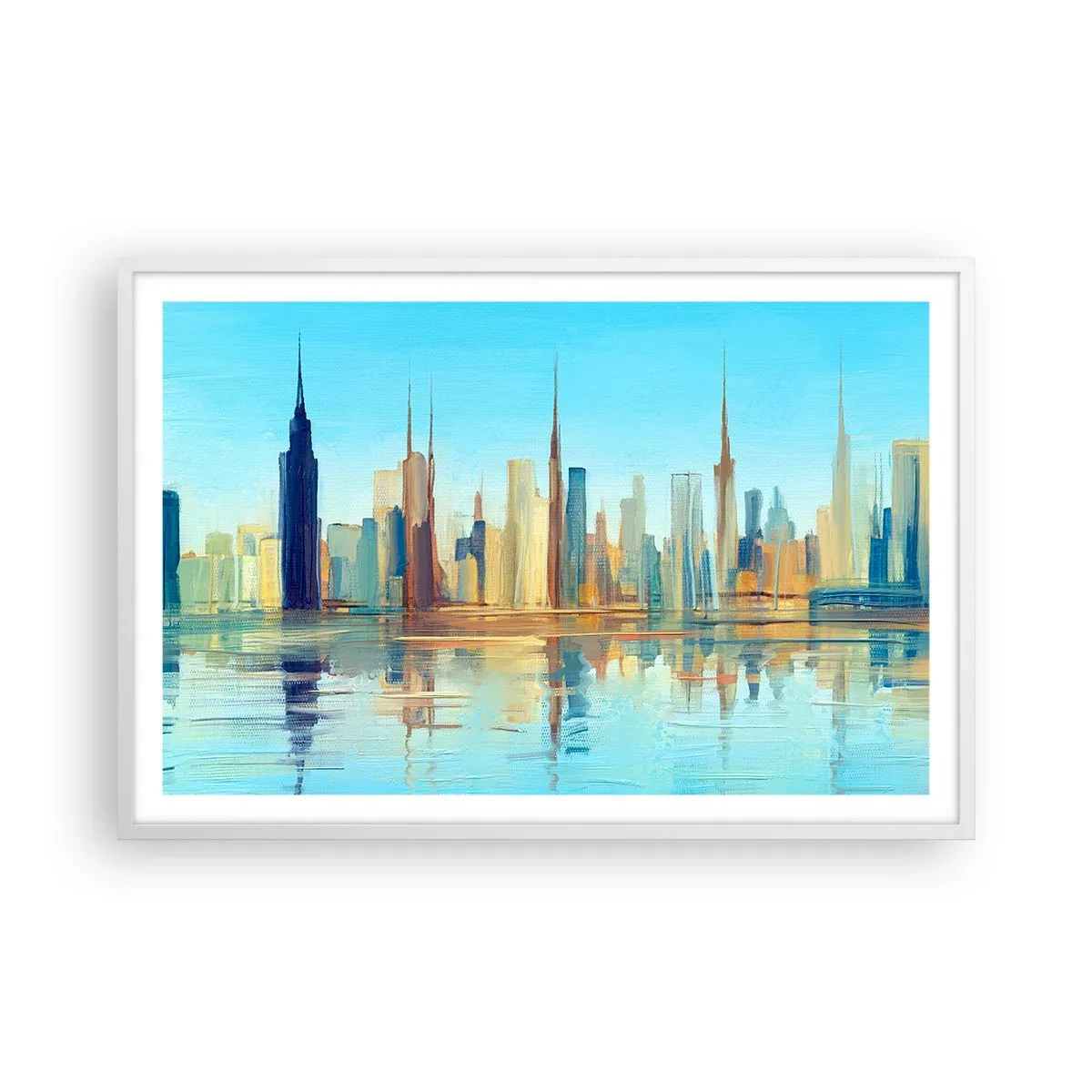 Plagát v bielom ráme - Slnečná metropola - 91x61 cm