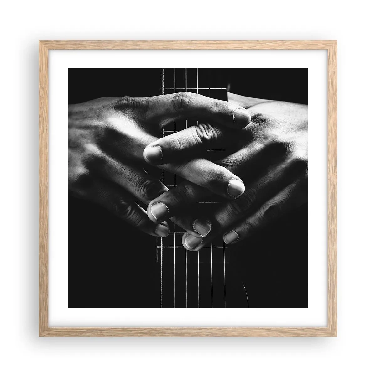 Plagát v ráme zo svetlého duba - Umelcova modlitba - 50x50 cm