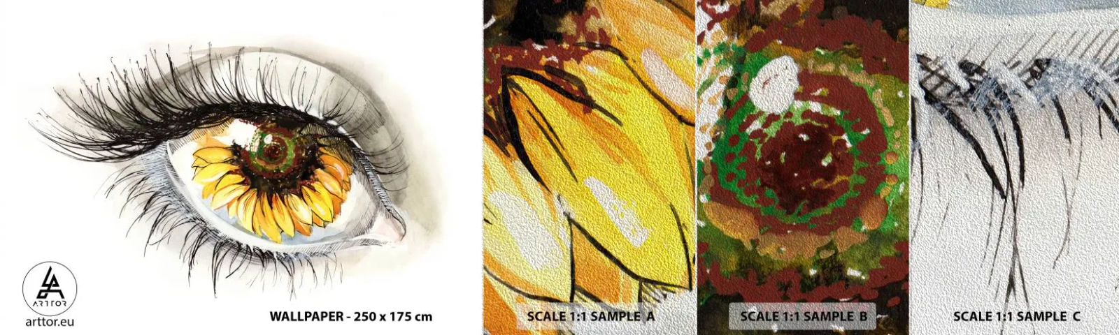 Vzorka fototapety Premium Sand - Pohľad žeravý ako leto - Abstrakcia, Grafika, Oko - 100x30 cm