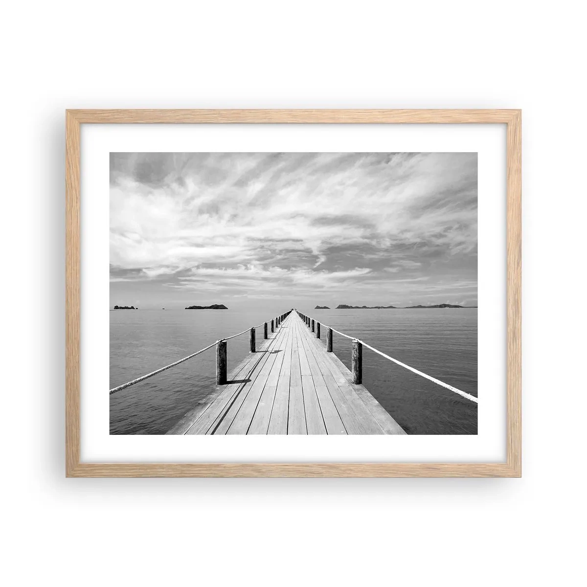 Plagát v ráme zo svetlého duba - Čo tak cesta… - 50x40 cm