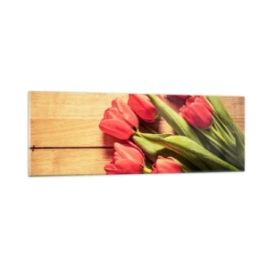 Obraz na skle - Jarné vyznanie - 90x30 cm