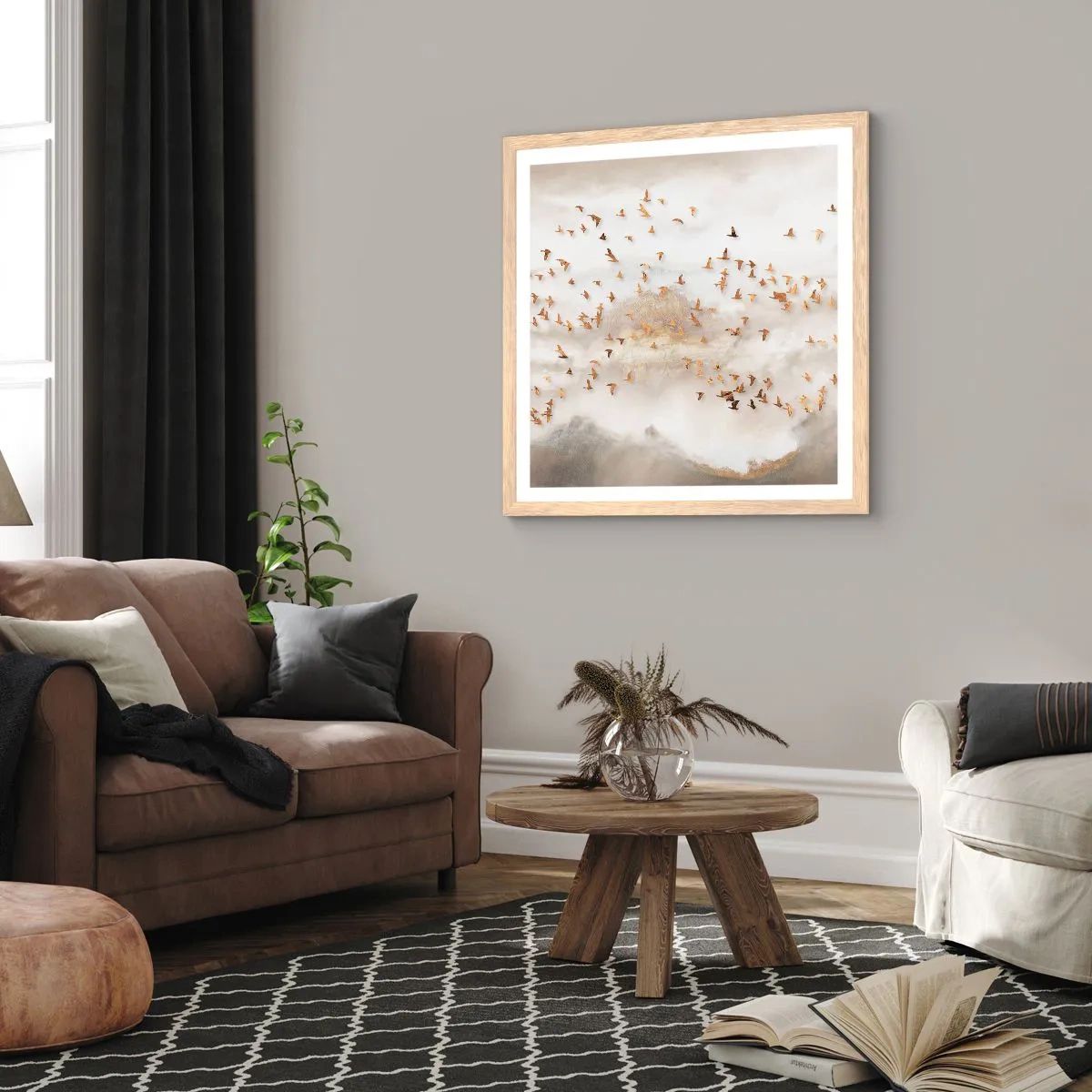 Plagát v ráme zo svetlého duba - Už je čas... - 30x30 cm