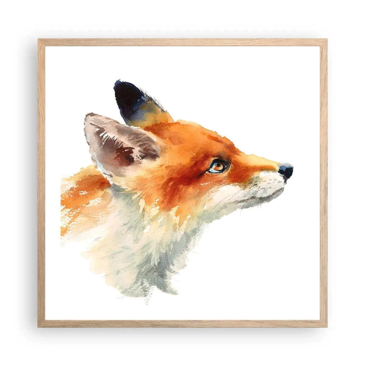 Plagát v ráme zo svetlého duba - Opatrnosti nie je nikdy dosť - 60x60 cm