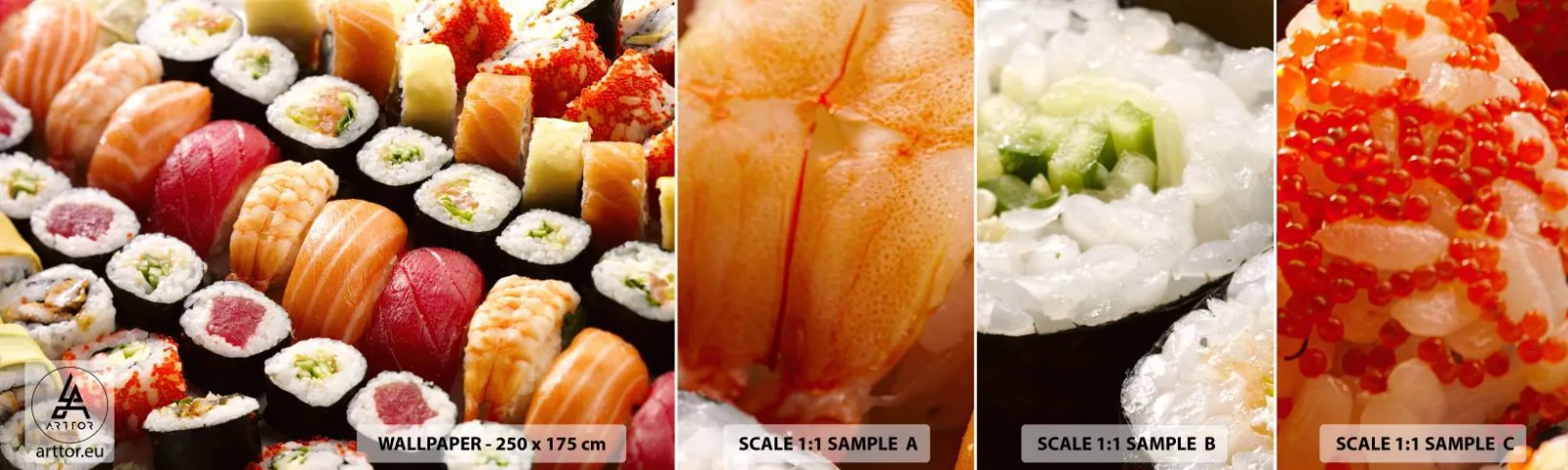 Vzorka Fototapeta Standard Eco - Farby a chute Ázie - Gastronómia, Sushi, Ázie - 100x30 cm