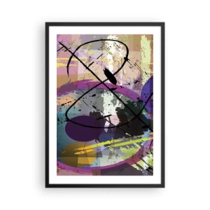 Plagát v čiernom ráme - Abstraktná kompozícia s geometrickými tvarmi - 50x70cm - Možno priamo alebo okolo - Moderná nástenná dekorácia do obývacej izby a spálne ARTTOR